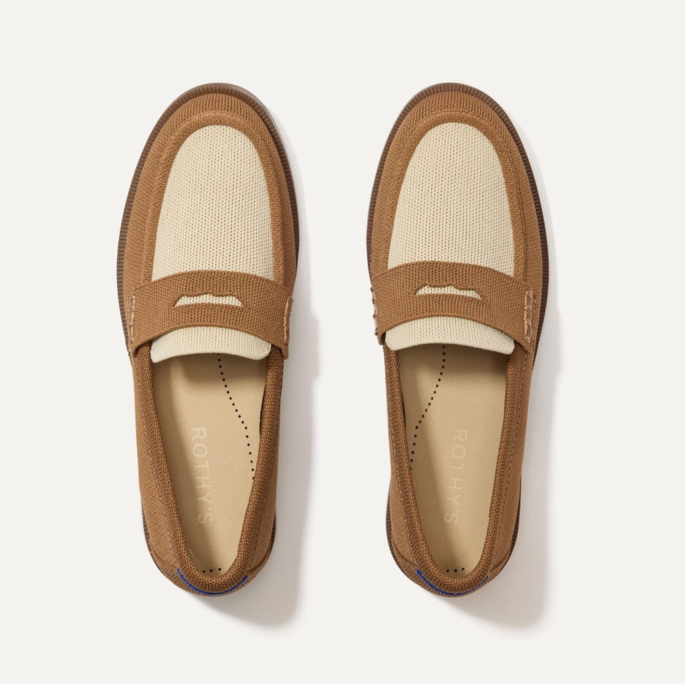 Rothy's Women's Brown and Cream Penny Loafer